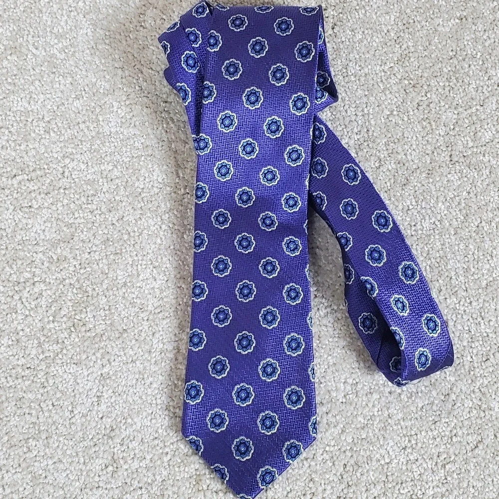 Jos A Banks Men's Neck Tie‎ Purple Geometric Heritage Collection 60